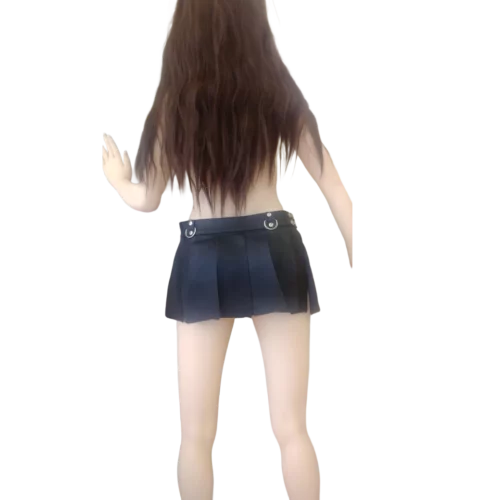 krátká černá kožená sukně