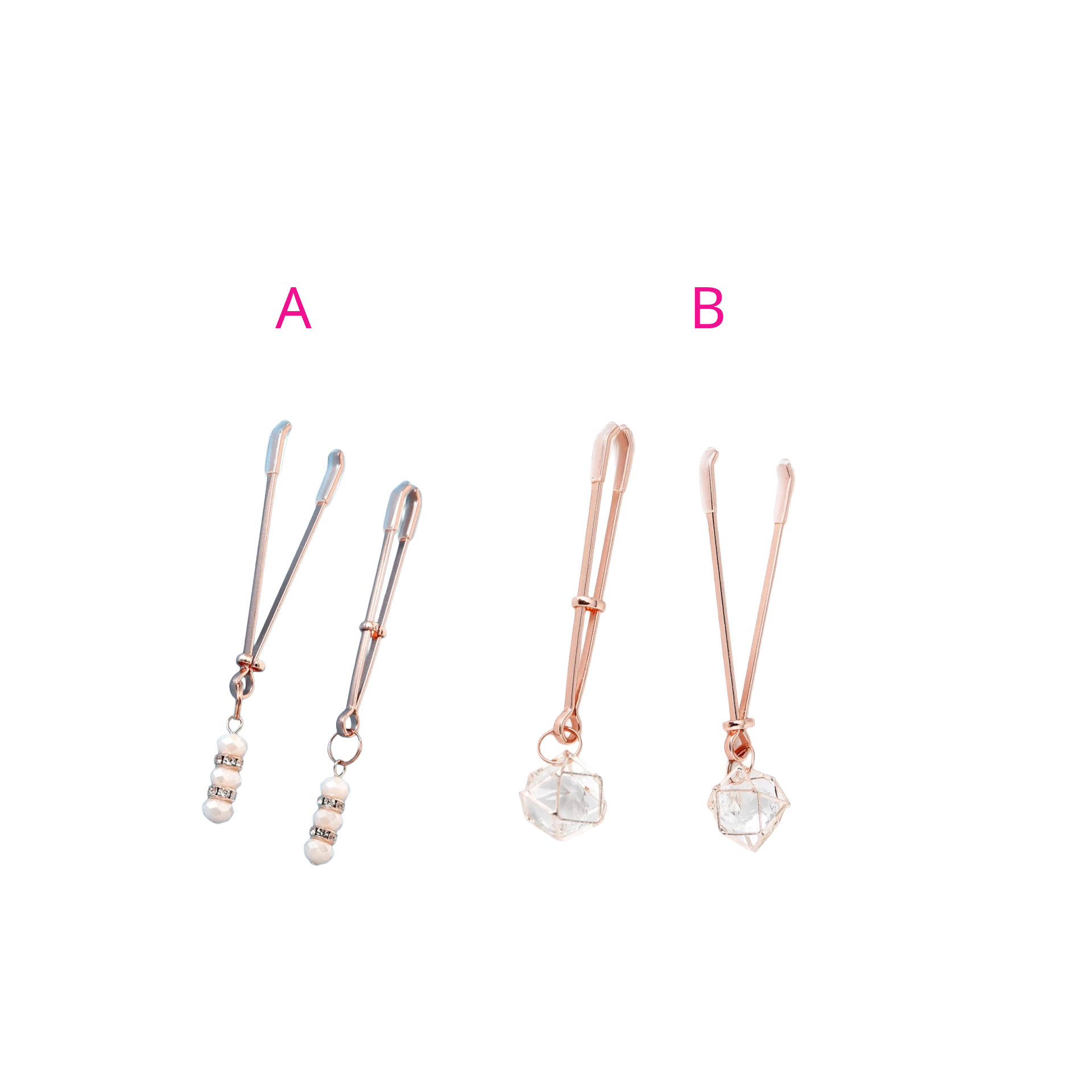 Svorky bradavky Rose Gold