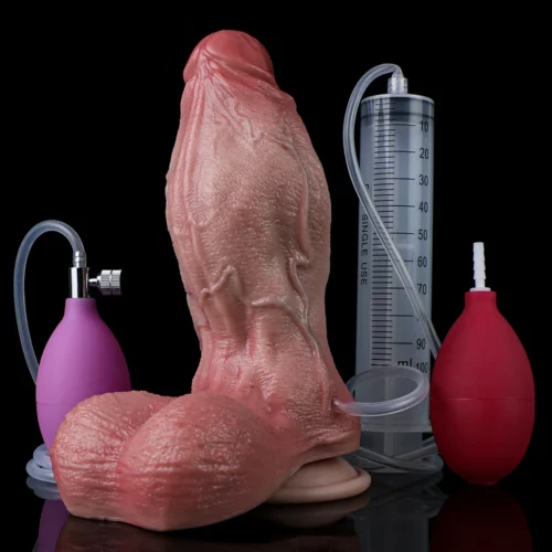 Stříkací a nafukovací dildo Cesar