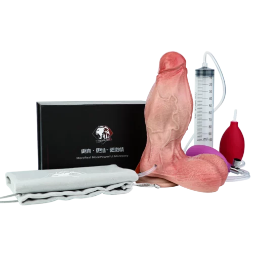 Stříkací a nafukovací dildo Cesar