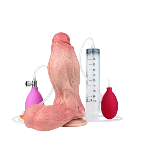 Nafukovací a stříkací dildo Cesar