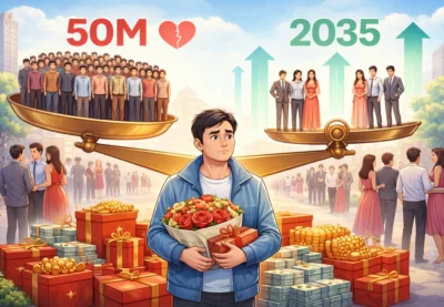 Chybí ženy pro 50 milionů Číňanů – zlepší se po 2040 -v Číně platí věno muž